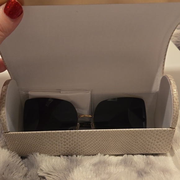 Jimmy Choo Black and Gold River Sunglasses Brand New in Case
